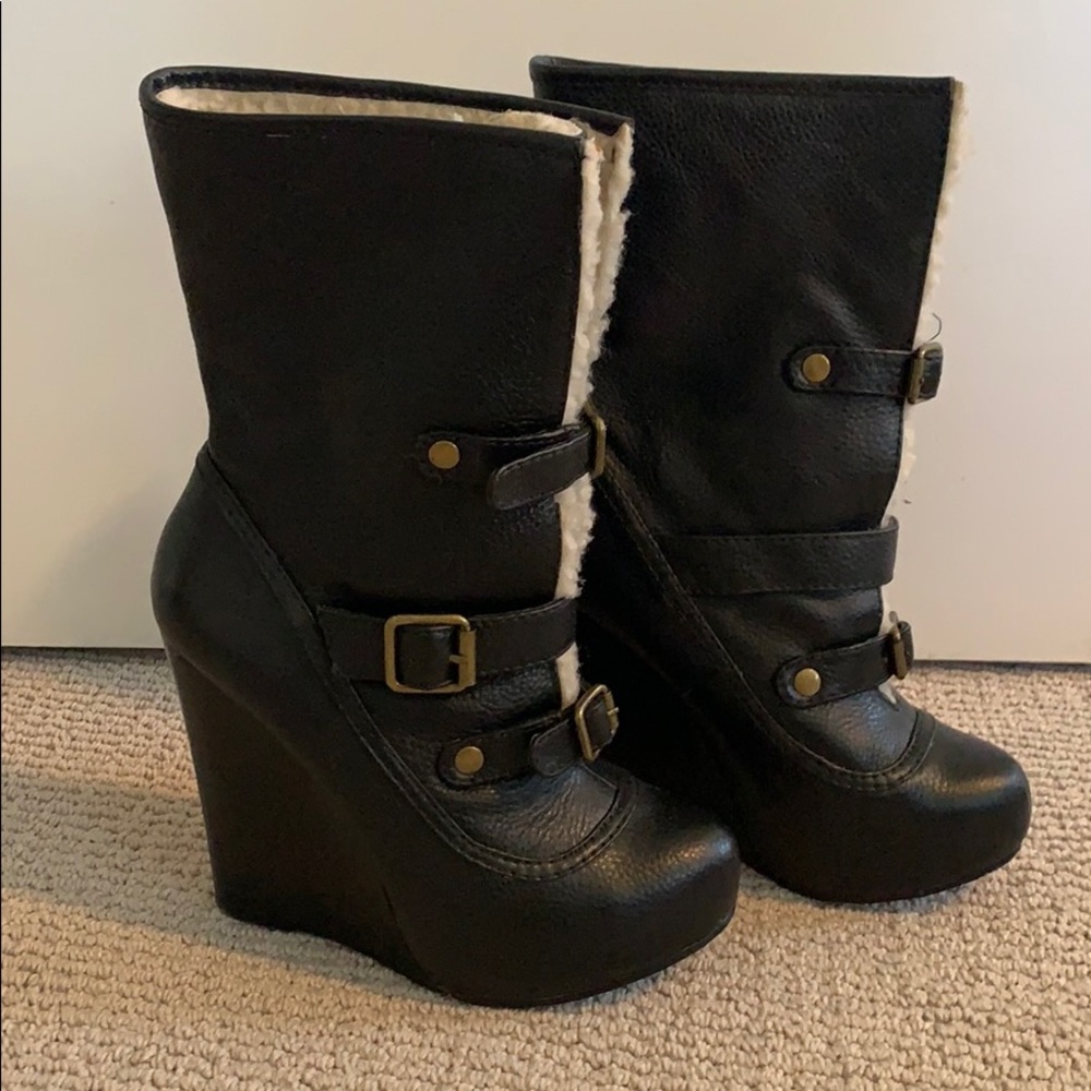 Betsey Johnson Shearling Boots
